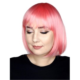 Prettyland C102 Women's Pink Matte Everyday Natural Like Real Hair Short Retro Bob Manga Anime Straight Wig Short Wig