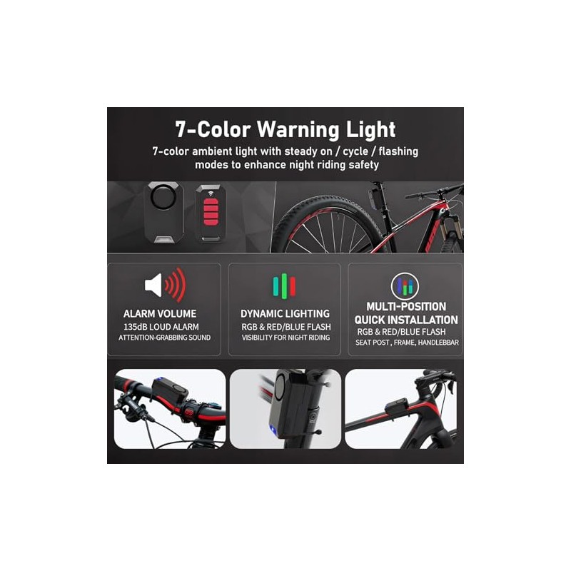 Bicycle Alarm, Bicycle Alarm System with Remote Control, Wireless Motorcycle