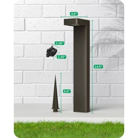 EDISHINE 6 Pack Low Voltage Landscape Lights, Square Modern Aluminum Housing