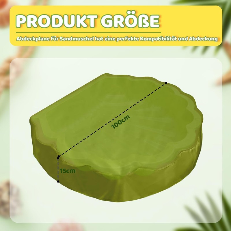 BEIMEIII Sandpit Cover 100 x 15 cm Sand Shell Round