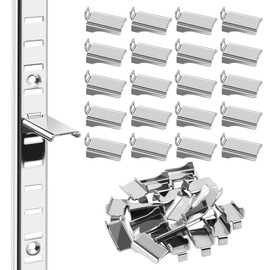 AOTHOTOP Shelf Support Clips Metal Shelf Clips for Adjustable Shelf Brackets Metal Shelving Kitchen Study Partition Cabinet Heavy Duty Stainless Steel Shelf Clips Silver 20 Pcs