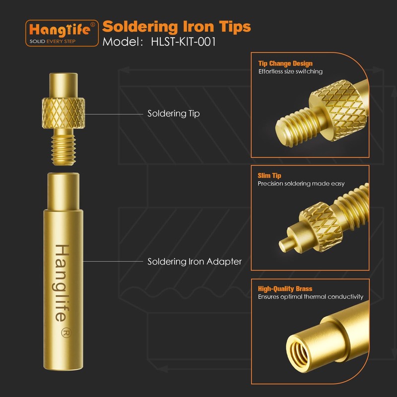 HANGLIFE Soldering Iron Tips for Threaded Inserts M2 M2.5 M3