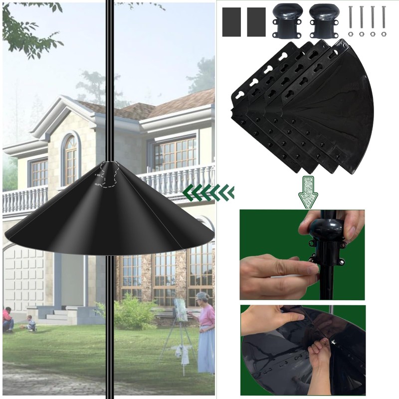 Pavtner 19 Inch Wide Black Squirrel Baffle - Ideal for
