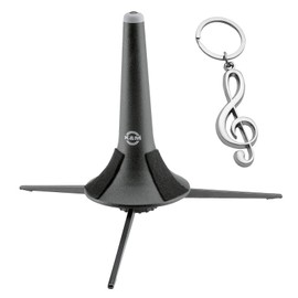 K&M 15210 Trumpet Stand 3-Foot + Keepdrum Music Clef Pendant