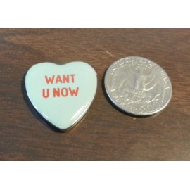 GANZ NEW GANZ VALENTINES CANDY GREEN METAL POCKET CHARM WANT YOU KNOW