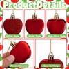 48 Pcs Back to School Apple Ornaments, Small Red Apples