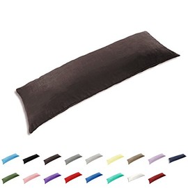 Gyulin 100% Cotton 300 Thread Count Envelope Style 5ft King Bed Size Body Pillow Cover Pillowcase Pillow Protector Cushion Cover Non Zippered Only Cover No Insert 20"x60"/51x150cm Brwon