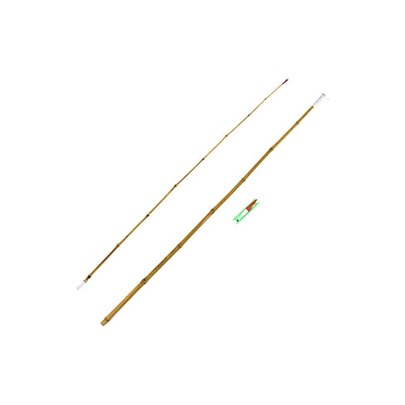 BambooMN 6.5 Ft Natural Bamboo Vintage Cane Fishing Pole with