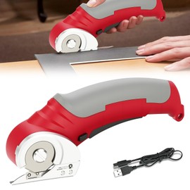 Kartonschneider Elektrischer Schere, Kabellose Rollschneider mit Sicherheitsschalter, Wiederaufladbarer Leistungsstarker Akkuschere, Papierschneider, 4V Universalschneider für Stoff Teppich Leder Filz