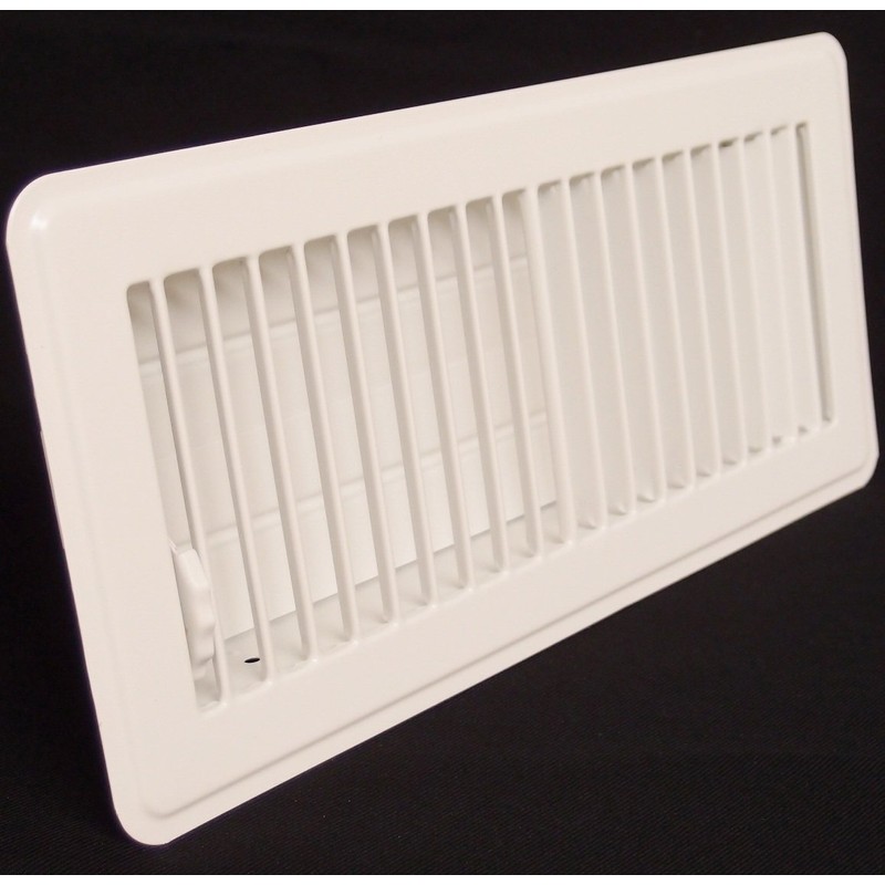 6" X 14" Floor Register with Louvered Design - Fixed