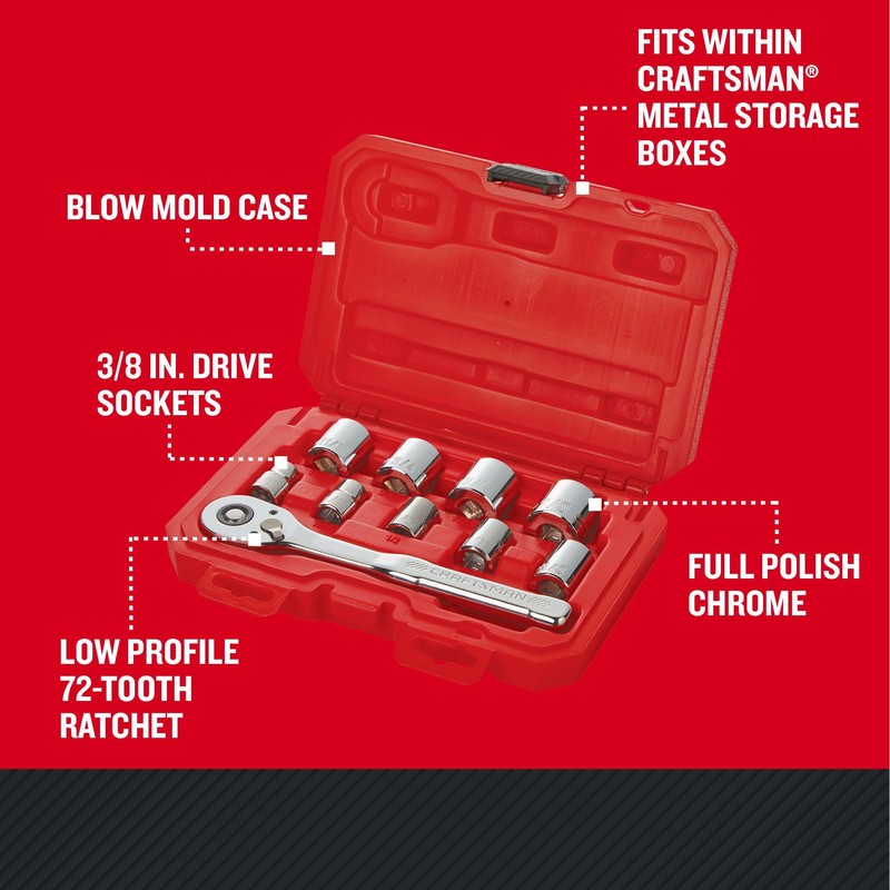 CRAFTSMAN 10 Pc Mechanics Tool Set with 72-tooth Low Profile