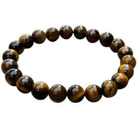 GAF TREASURES Tiger Eye Crystal Bead Bracelet 8mm, Wholesale Genuine Tiger Eye Stretch Gemstone Bracelet, Healing Crystal Bracelet Bead Bracelet, Gift for Men & Women
