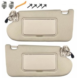 Pair of Left and Right Sun Visors with Holders for Nissan Altima 2013 2014 2015 2016 2017 2018 with Light Sunroof Interior Sunshade Replacement (Beige)