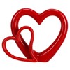 Artibetter Ornaments Red Heart Shaped Ceramic Decor Heart Couple Sculpture