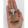 OVUNQUE PROTEGGIMI Olive Wood Benedict Cross 8 cm High with