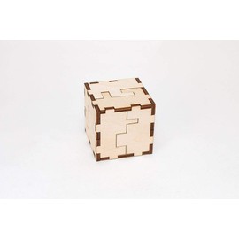 EWA Eco-Wood-Art - 3D Wooden Jigsaw Puzzles for Teens and Adults - EWA: CUBES 3D - DIY Kit, Self Assembly, No Glue Required - 24 Pieces