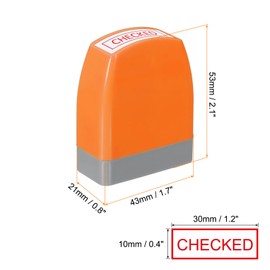 PATIKIL Self Inking Stamp "CHECKED" Red Ink Office Document Business Mailing Orange