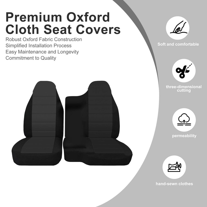 FIOQE Black Oxford Fabric Seat Protectors for Ford Ranger 1998