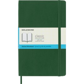 Moleskine Classic Notebook, Soft Cover, Large (5" x 8.25") Dotted, Myrtle Green, 240 Pages