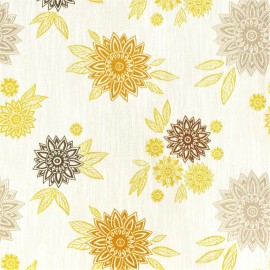 Momentum Textiles Impromptu Whisper yellow ,cream, brown Retro Upholstery Fabric