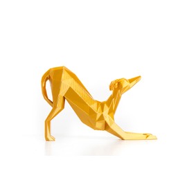 3D Printed Sighthound Sculpture - Whippet/Greyhound - Lightweight Ornament, Perfect Gift, Available in Various Colours (Mustard)