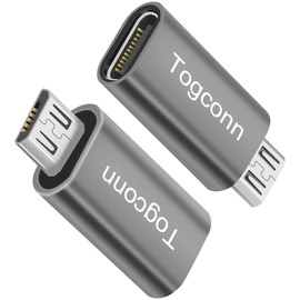Togconn USB C to Mirco USB Adapter (2 Pack),Type C (Female) to Micro USB (Male) Convert Connector, Support Charge & Data Sync for Galaxy S7 Edge, S6, Nexus 6/5, and Other Micro USB Devices