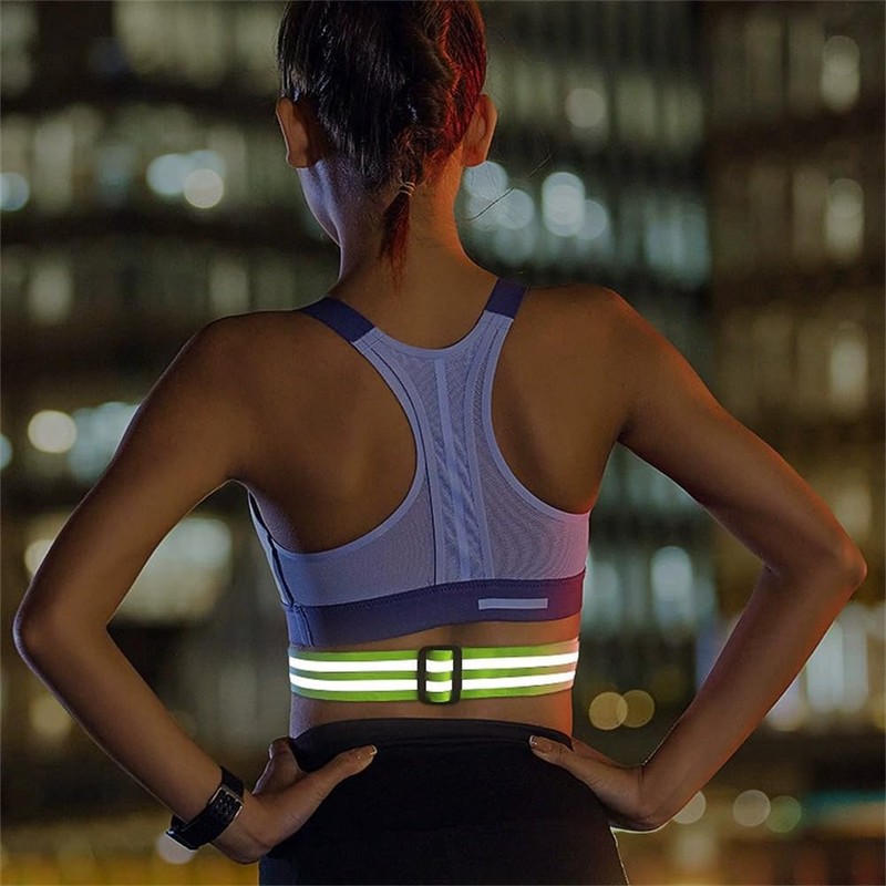 EYAKEG Reflective Belt for Running Belt Reflective Running Gear, Green