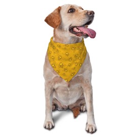 vercosee Bees Dog Bandanas, Honeybee Scarf,Adjustable Triangle Holiday Scarves,Funny Kerchief for Dog Lover Reusable (Yellow-1)