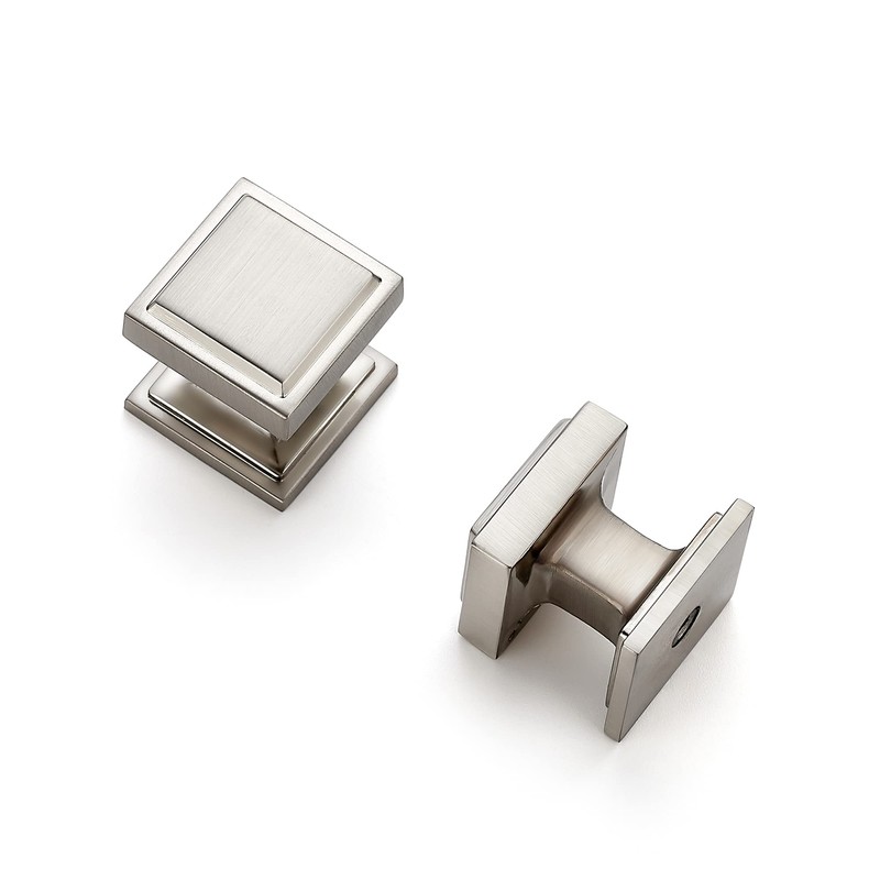 Ravinte 10 Pack Brushed Nickel Square Kitchen Cabinet Knobs,Zinc Solid