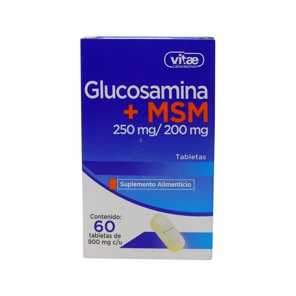 Glucosamina + Msm, Caja Con 60 Tabletas De 900 Mg