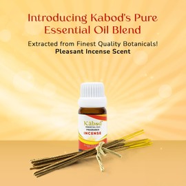 Kabod Incense Essential Oil - Aromatherapy Blend for Diffusers, Humidifiers, Aroma Stoves, Soap and Candles - Fragrance Oil for Home - 10ML Bottle with Dropper
