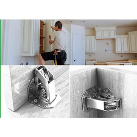 10Pcs Soft Close Cabinet Hinge Furniture Concealed Cupboard Door Hinges with Screws Cabinet 90 Degree Full Overlay Hinges Kitchen Mount Hinge