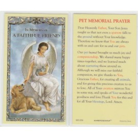 In Memory of Faithful Friend Pet Memorial Prayer Card Dog Cat Horse ++ Laminated