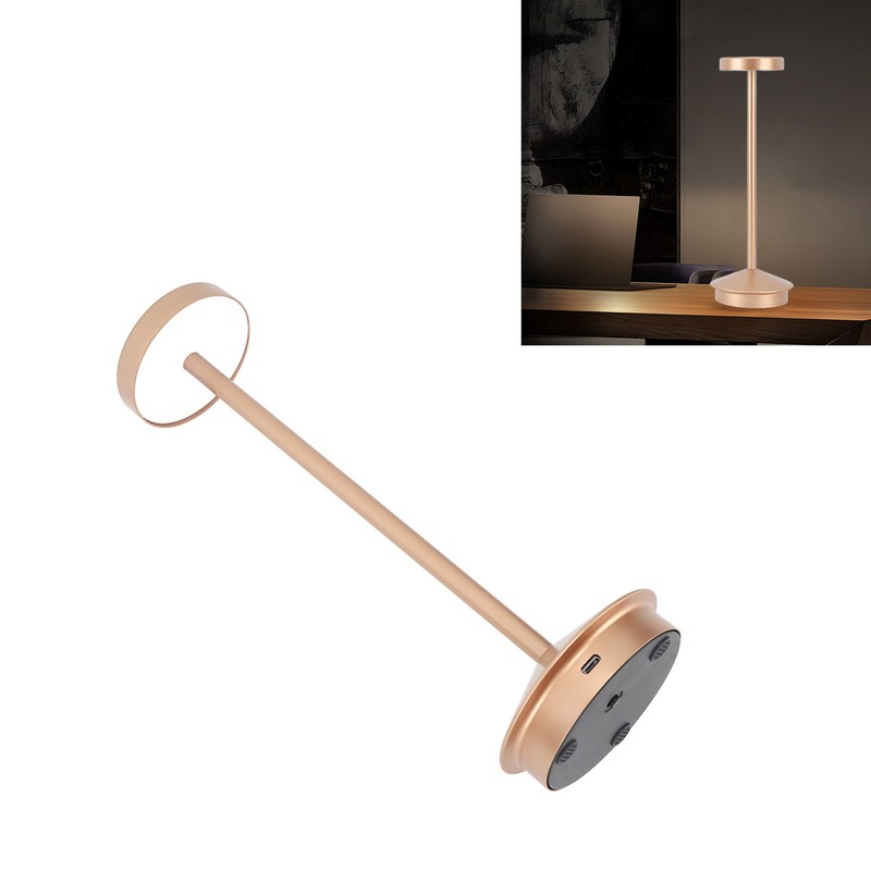 Rechargeable LED Table Lamp 2000mAh Cordless Battery Operated Metal Bedside