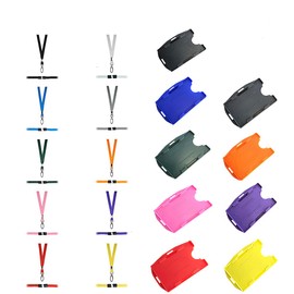 PCL Media Double Sided Purple Lanyard with ID Card Holder and Matching Lanyard with Safety Breakaway and Metal Clip - (Purple) Double Sided ID Card Holder Landscape or Portrait PCL Media ltd