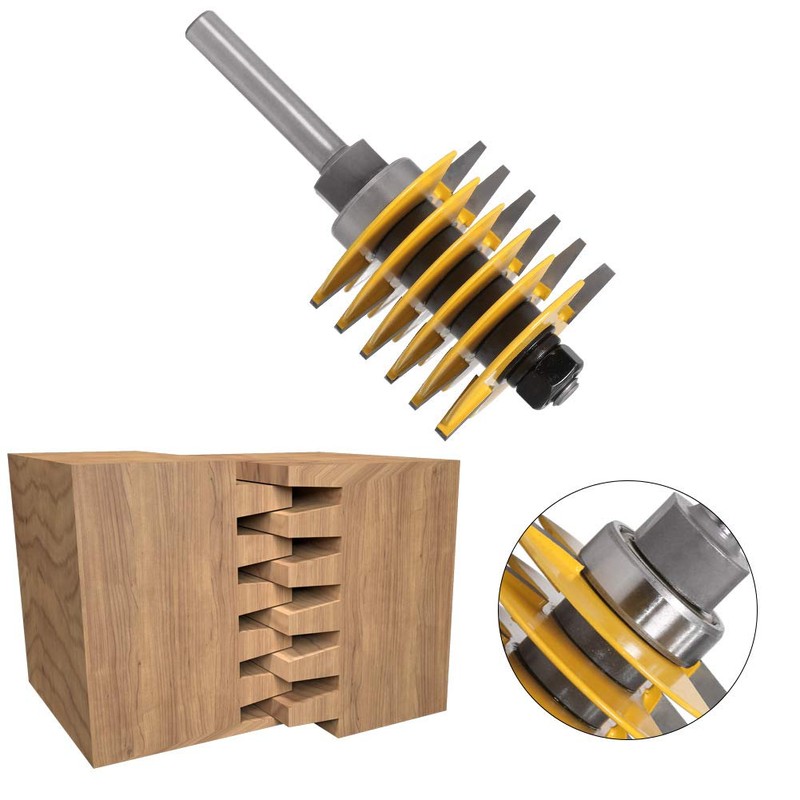 WSOOX Adjustable Finger Joint Router Cutter, 8mm Shank Carbide Chisel