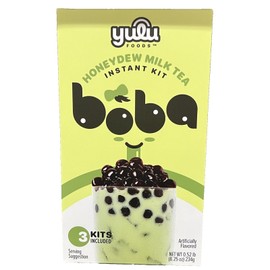 Yulu Foods Instant Boba Honeydew Milk Tea Instant Kit Makes 3 Drinks 8.25 oz