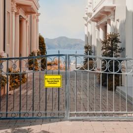 Strobo XXL Einfahrt und Ausfahrt freihalten sign, 40 x 30 cm, made from sturdy PVC hard foam board, 5 mm, with UV protection, pack of 5