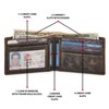 Real Leather Mens Bifold Wallet RFID Blocking Slim Minimalist Front