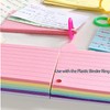 Pastel Pink Index Cards with Rainbow Tabs and Rings, Lined