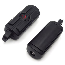 HASkulle Motorcycle Skull Foot Peg Part for Harley Davidson Spotrster Fat Bob Street Bob 1984-2017 Universal to Most Harbike Black