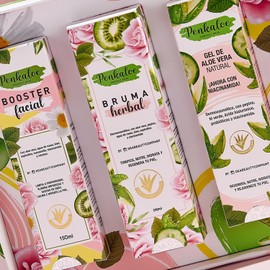 Facial Kit Burma Herb + Aloe Vera Gel Booster Brush Perfect Skin Colombia |4 items / 페이셜 키트 버마 허브 + 알로에 베라 젤 부스터 브러시 퍼펙트 스킨 콜롬비아 | 4가지 아이템