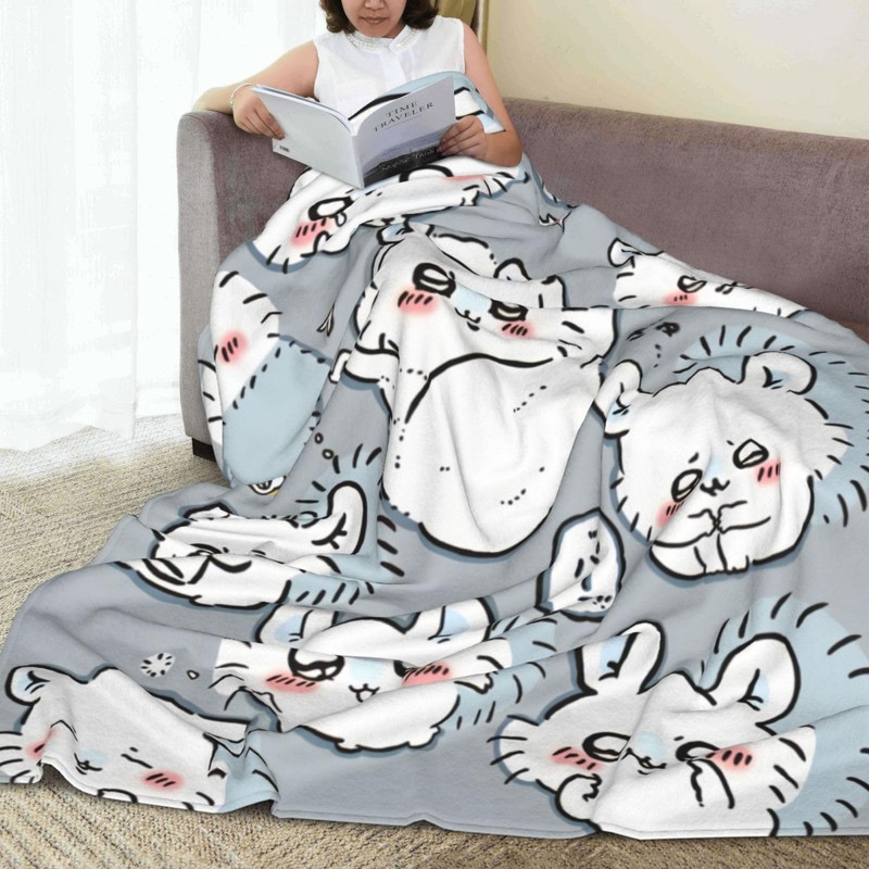 Chiikawa Blanket, Flannel Soft Fluffy Blanket, Single, Dust Mite Resistant,