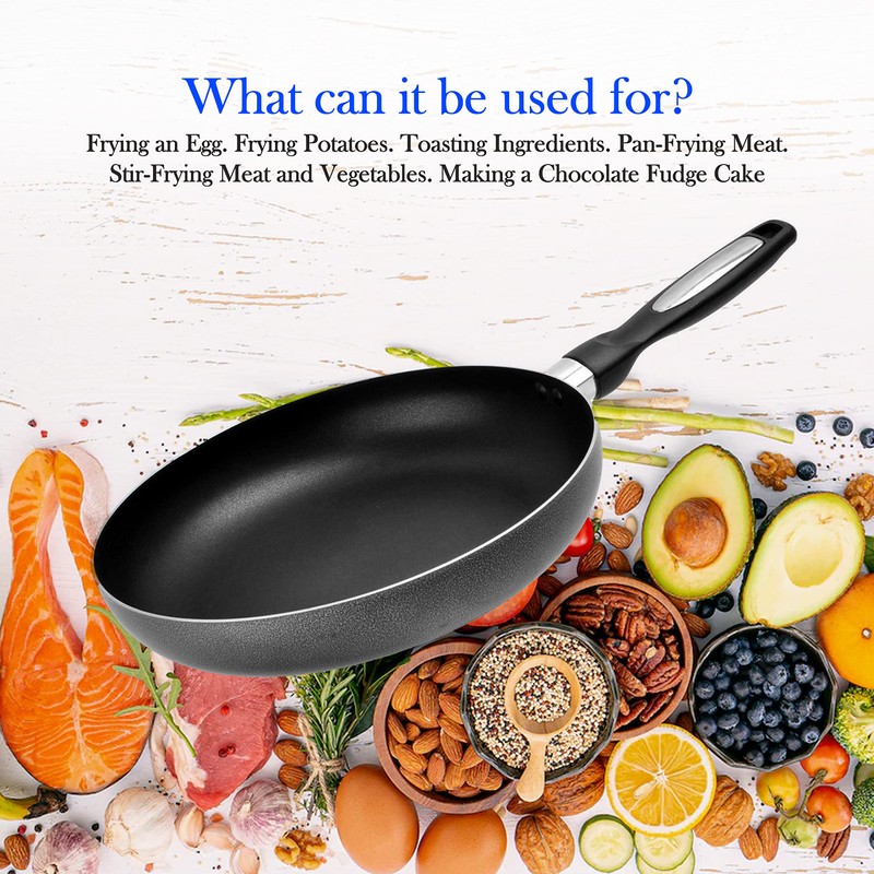 Alpine Cuisine Fry Pan Aluminum 3pc Nonstick Coating, High-Quality Frying