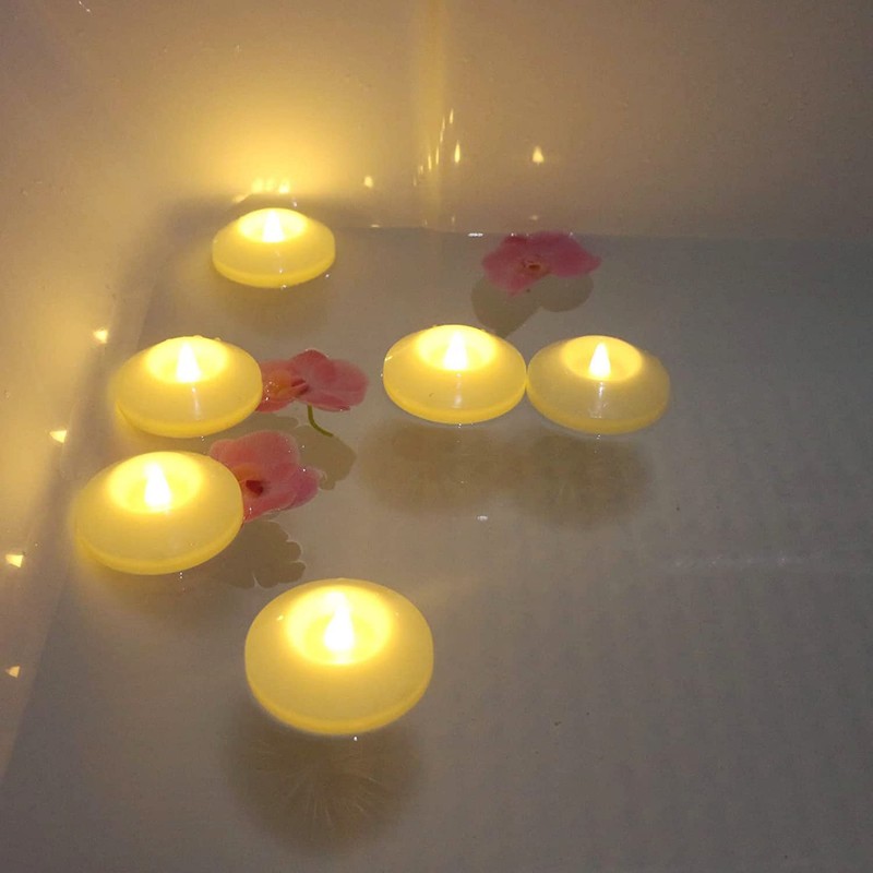 120+ Hours LED Floating Candles for Centerpieces – 12 Pack