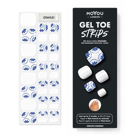 MOYOU LONDON Semi Cured Gel Nail Strips - 32 Pieces Salon Quality Manicure Gel Nail Wraps - Works with Any UV Nail Lamp - Easy to Apply - Grecian Goddess