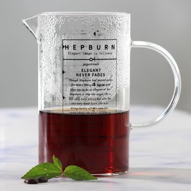 Glass graduated cup, high borosilicate glass cup, can be used for boiling water and ice water, supports microwave oven, capacity is 500ml, suitable for drinking milk or coffee