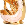 6Pcs Coffee Dessert Fork Set Metal Swan Base Holder Dessert