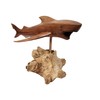 Shark LG Hand Carved Wood MACO Shark on Wood Coral