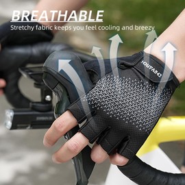 SDFCJQ Cycling Gloves for Men Women Half Finger Bike Gloves Anti-Slip Padded Breathable MTB Gloves for Riding Biking Hiking Motorcycle Outdoor Sports BlackBlue L